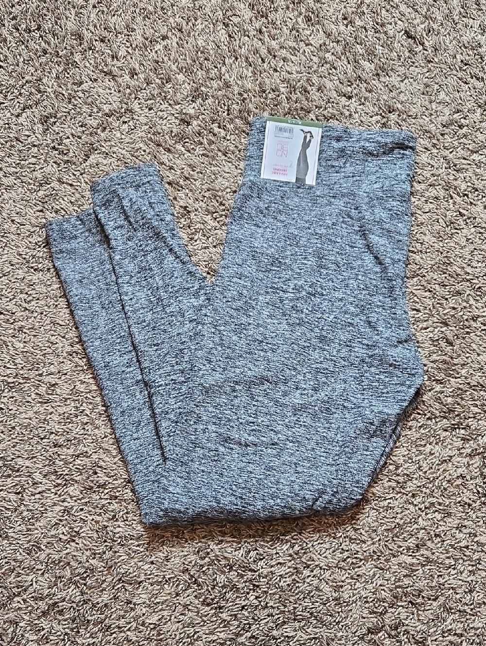 High Rise Leggings Ankle Length Sueded XL 15 - 17 Pants Grey